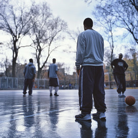 Amateur basketball at the park
