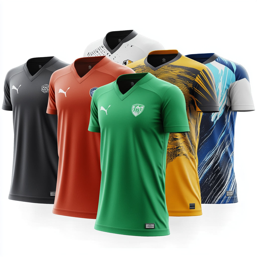 Sublimated soccer jerseys in bright colors
