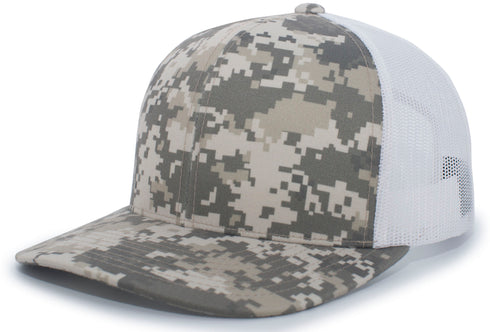 Pacific Headwear Camo Snapback Trucker Cap