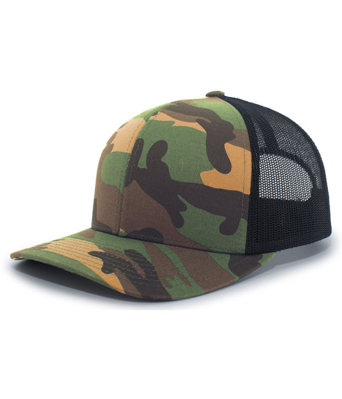 Pacific Headwear Camo Snapback Trucker Cap