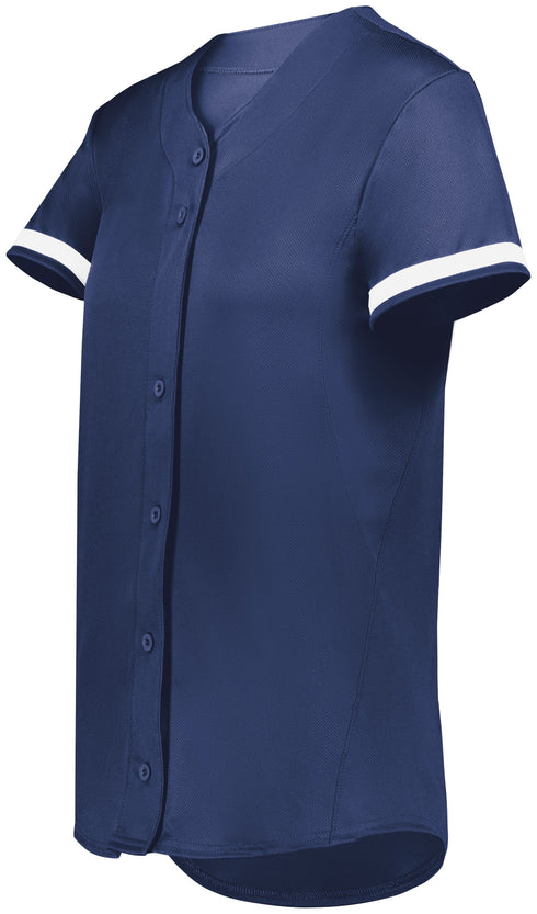 Augusta Sportswear Girls Cutter+ Full Button Softball Jersey