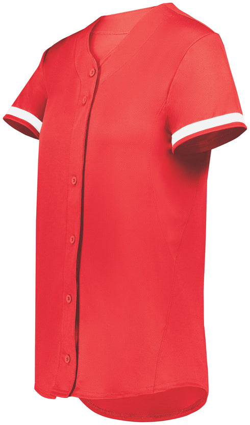 Augusta Sportswear Girls Cutter+ Full Button Softball Jersey