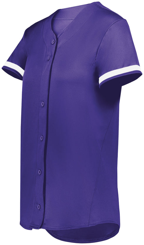 Augusta Sportswear Girls Cutter+ Full Button Softball Jersey
