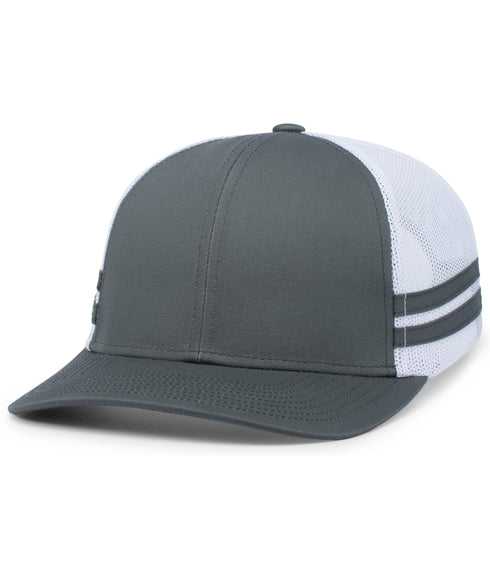Pacific Headwear Low-Profile Stripe Trucker Cap