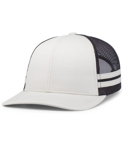 Pacific Headwear Low-Profile Stripe Trucker Cap