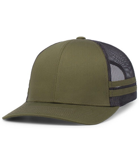 Pacific Headwear Low-Profile Stripe Trucker Cap
