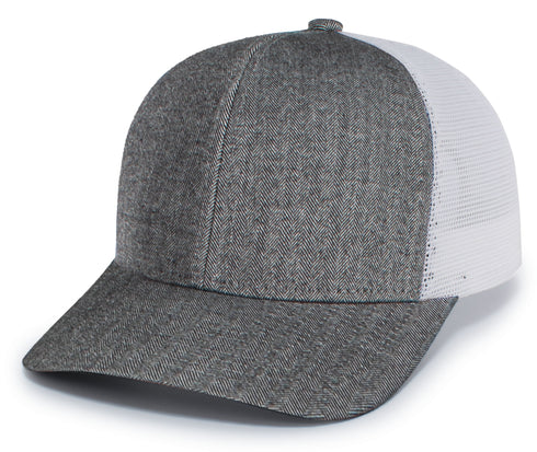 Pacific Headwear Herringbone Trucker Cap