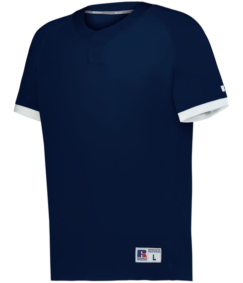Russell Athletic Youth Baseline Covered Placket Baseball Jersey