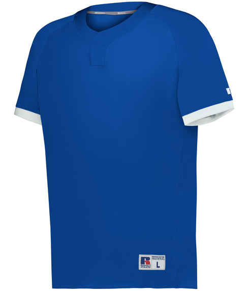 Russell Athletic Youth Baseline Covered Placket Baseball Jersey