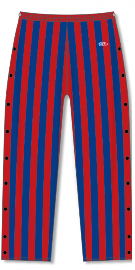 Basketball Warmup Tear Away Candy Stripe Pants