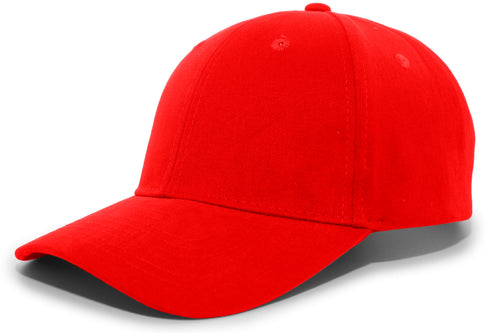 Pacific Headwear Brushed Cotton Twill Hook-And-Loop Adjustable Cap (101C), Color 'Red'