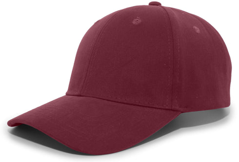 Pacific Headwear Brushed Cotton Twill Hook-And-Loop Adjustable Cap (101C), Color 'Maroon'
