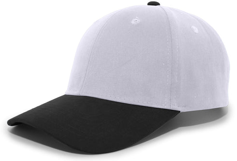 Pacific Headwear Brushed Cotton Twill Hook-And-Loop Adjustable Cap (101C), Color 'SilverBlack'