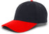 Pacific Headwear Brushed Cotton Twill Hook-And-Loop Adjustable Cap (101C), Color 'NavyRed'