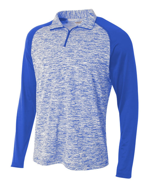 A4 1/4 Zip Long Sleeve Space Dye w/ Contrast (N4249), Color 'Royal'