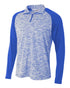 A4 1/4 Zip Long Sleeve Space Dye w/ Contrast (N4249), Color 'Royal'