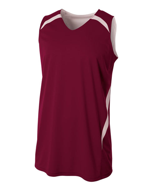 A4 Double Double Reversible Jersey (N2372), Color 'Maroon/White'