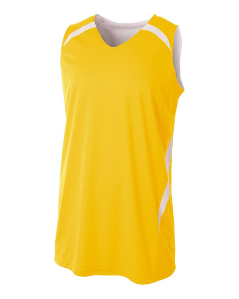 A4 Youth Double Double Reversible Jersey (NB2372), Color 'Gold/White'