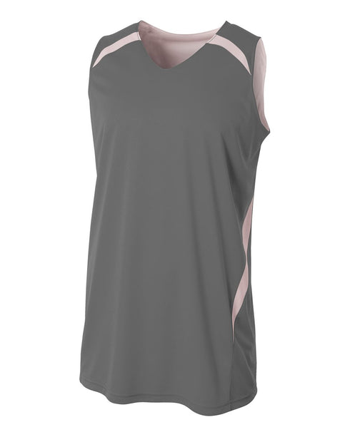 A4 Youth Double Double Reversible Jersey (NB2372), Color 'Graphite/White'