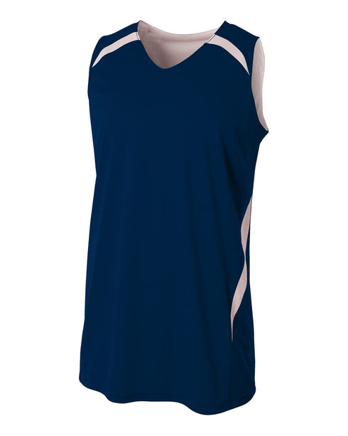 A4 Youth Double Double Reversible Jersey (NB2372), Color 'Navy/White'