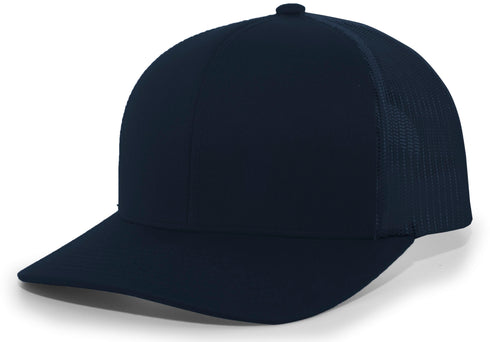 Pacific Headwear Trucker Snapback Cap (104C), Color 'Navy'