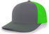 Pacific Headwear Trucker Snapback Cap (104C), Color 'GraphiteNeonGreenGraphite'