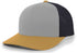 Pacific Headwear Trucker Snapback Cap (104C), Color 'HeatherGreyLtCharcoalAmberGold'