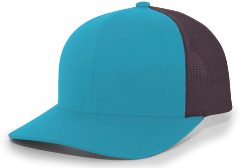 Pacific Headwear Trucker Snapback Cap (104C), Color 'PantherTealCharcoalPantherTeal'