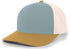 Pacific Headwear Trucker Snapback Cap (104C), Color 'SmokeBlueBeigeAmberGold'