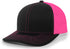 Pacific Headwear Trucker Snapback Cap (104C), Color 'BlackPinkBlack'