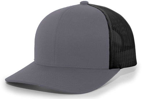 Pacific Headwear Trucker Snapback Cap (104C), Color 'GraphiteBlackGraphite'