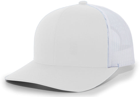 Pacific Headwear Trucker Snapback Cap (104C), Color 'SilverWhiteSilver'