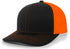 Pacific Headwear Trucker Snapback Cap (104C), Color 'BlackNeonOrangeBlack'