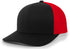 Pacific Headwear Trucker Snapback Cap (104C), Color 'BlackRedBlack'