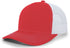 Pacific Headwear Contrast Stitch Trucker Snapback (104S), Color 'RedWhiteRed'