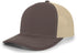 Pacific Headwear Contrast Stitch Trucker Snapback (104S), Color 'BrownKhakiBrown'