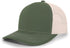 Pacific Headwear Contrast Stitch Trucker Snapback (104S), Color 'MossGreenBeigeMossGreen'