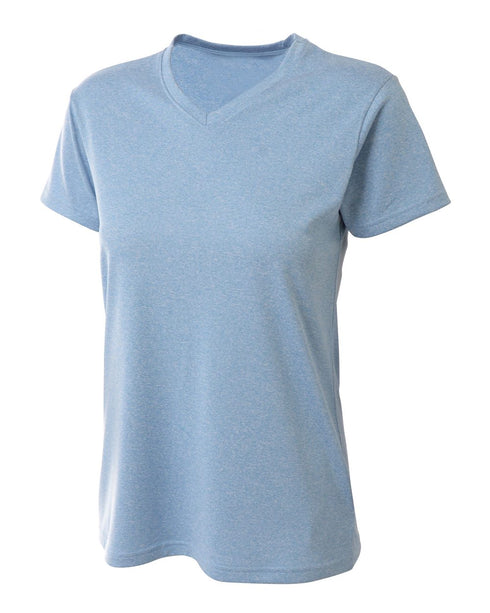 A4 Women's Topflight Heather Tee (NW3381), Color 'Light Blue'