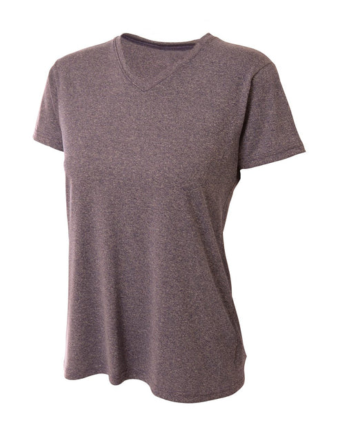 A4 Women's Topflight Heather Tee (NW3381), Color 'Navy'