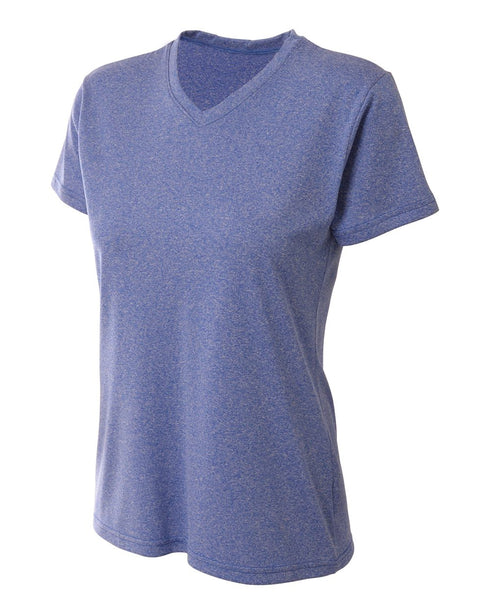 A4 Women's Topflight Heather Tee (NW3381), Color 'Royal'
