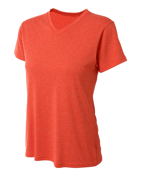 A4 Women's Topflight Heather Tee (NW3381), Color 'Scarlet'