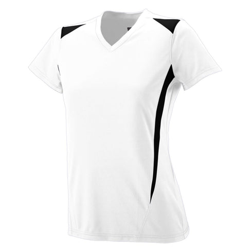 Augusta Sportswear Ladies Premier Jersey (1055-C), Color 'White/Black'