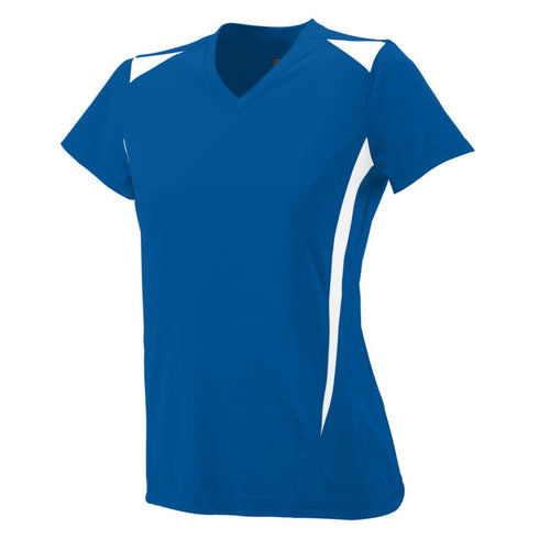 Augusta Sportswear Ladies Premier Jersey (1055-C), Color 'Royal/White'