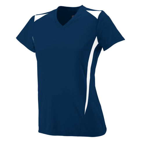 Augusta Sportswear Ladies Premier Jersey (1055-C), Color 'Navy/White'