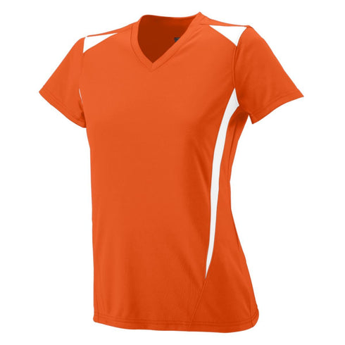 Augusta Sportswear Ladies Premier Jersey (1055-C), Color 'Orange/White'