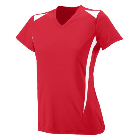 Augusta Sportswear Ladies Premier Jersey (1055-C), Color 'Red/White'