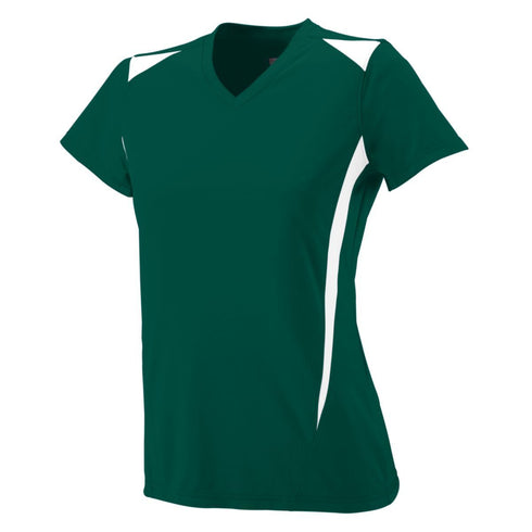 Augusta Sportswear Ladies Premier Jersey (1055-C), Color 'Dark Green/White'