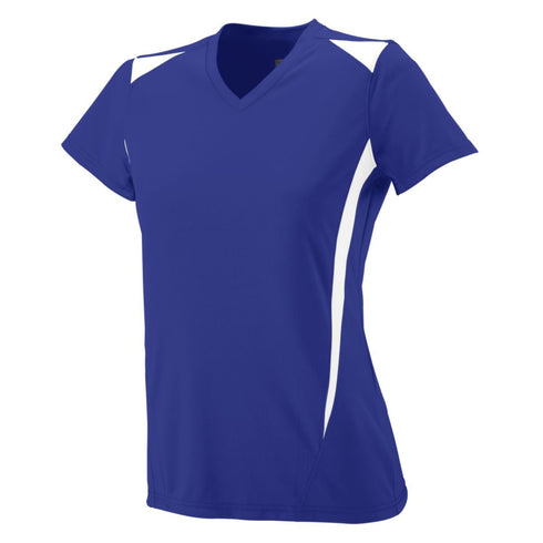 Augusta Sportswear Ladies Premier Jersey (1055-C), Color 'Purple/White'