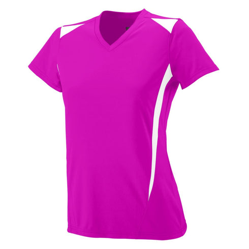 Augusta Sportswear Ladies Premier Jersey (1055-C), Color 'Power Pink/White'