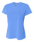 A4 Women's Short Sleeve V-Neck Birds Eye Mesh Tee (NW3254), Color 'Electric Blue'